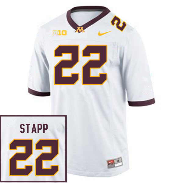 Men #22 Ryan Stapp Minnesota Golden Gophers College Football Jerseys Sale-White - Click Image to Close